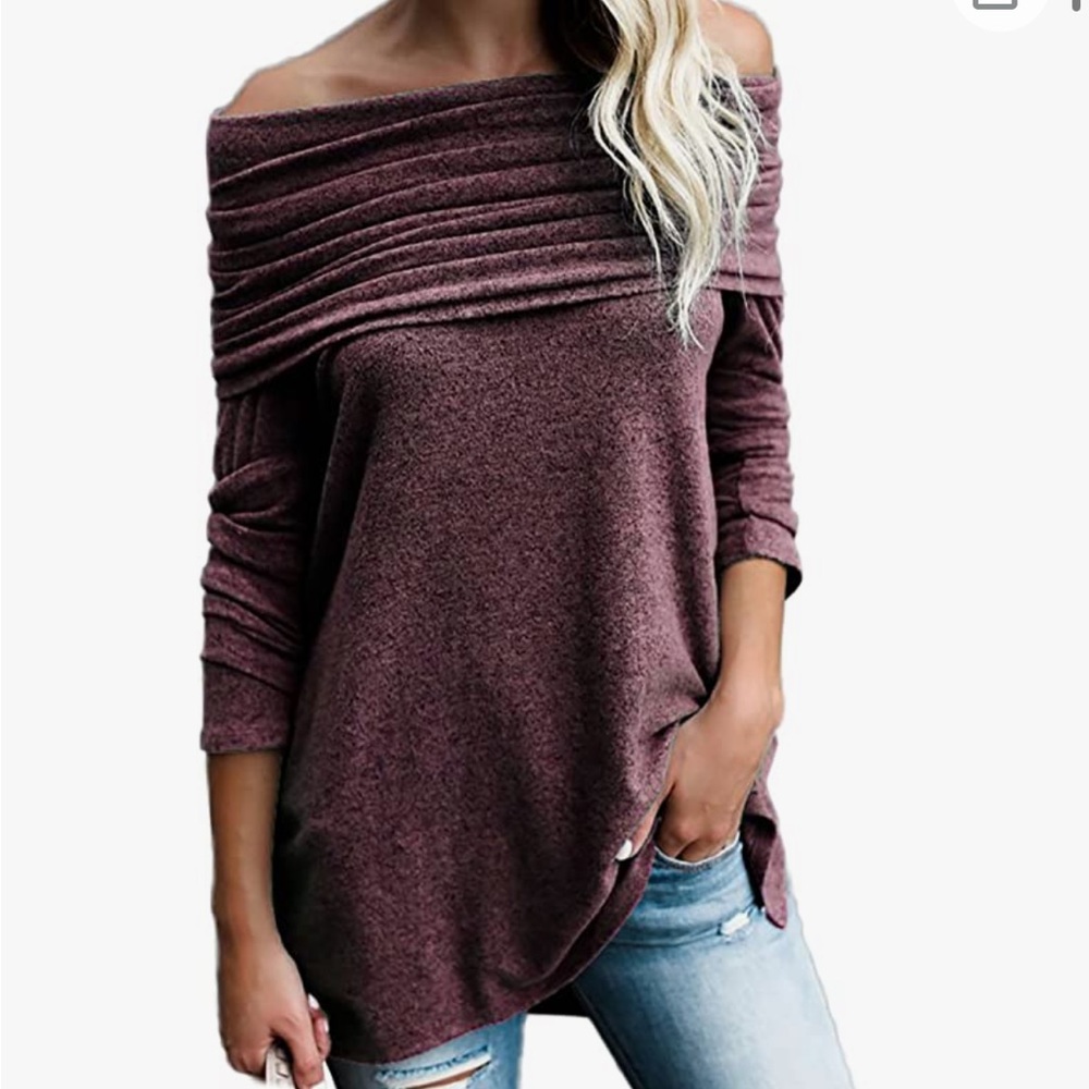 Mauve off the shoulder top